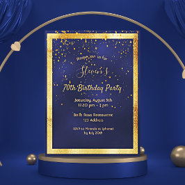 convite para confetti 70 festa de aniversário azul