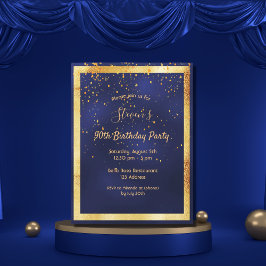 convite para confetti 90 festa de aniversário azul