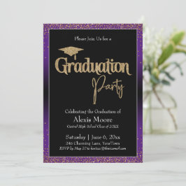 Convite para Confetti de Ombre Roxo festa de forma