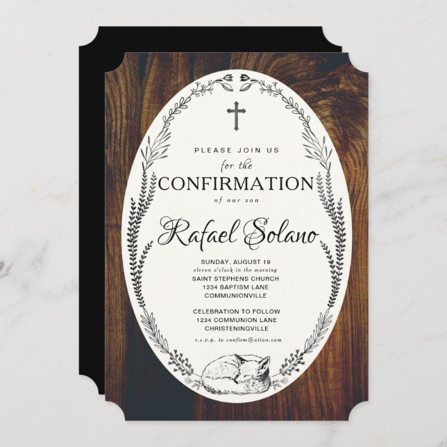 Convite para confirmação de Fox e Laurel (Frente/Verso)