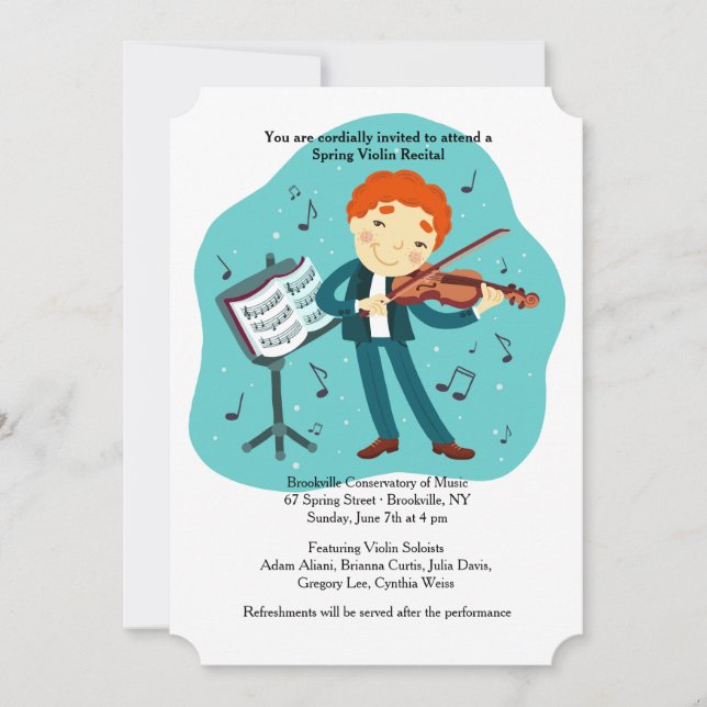 Convite para Considerando Violin (Frente)