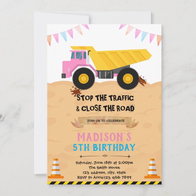 Convite para construção de garota (Frente)