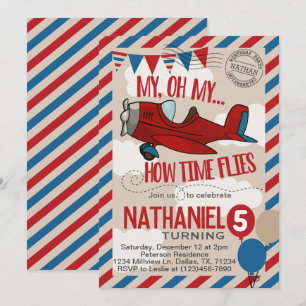 Convite Para Convite de aniversário De Avião Vin