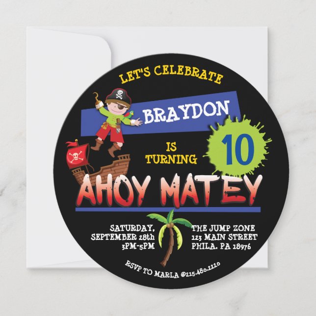 Convite para Convite de aniversário de Entrega Pir (Frente)