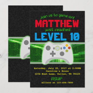 Convite para Convite de aniversário de Jogo de Víd