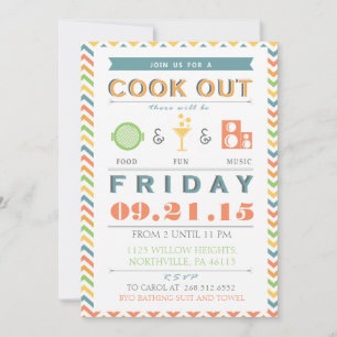 Convite para Cookout de Comida, Diversão e Músic