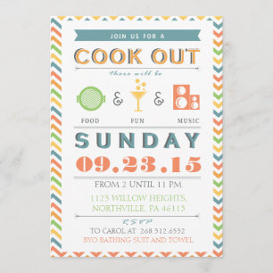 Convite para Cookout de Comida, Diversão e Músic