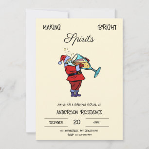 Convite para coquetéis de Natal de papais noeis