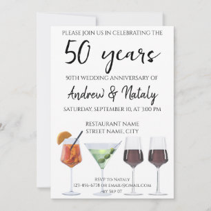 Convite para coquetéis divertidos e coloridos