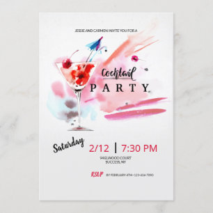 Convite para Cores Aquáticas do Grupo Cocktail