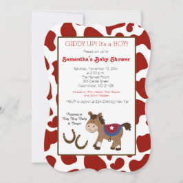 Convite para Cortar Impressão de Vaca de Cavalo Oc