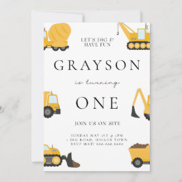 Convite Para Crianças De Aniversário De Construção