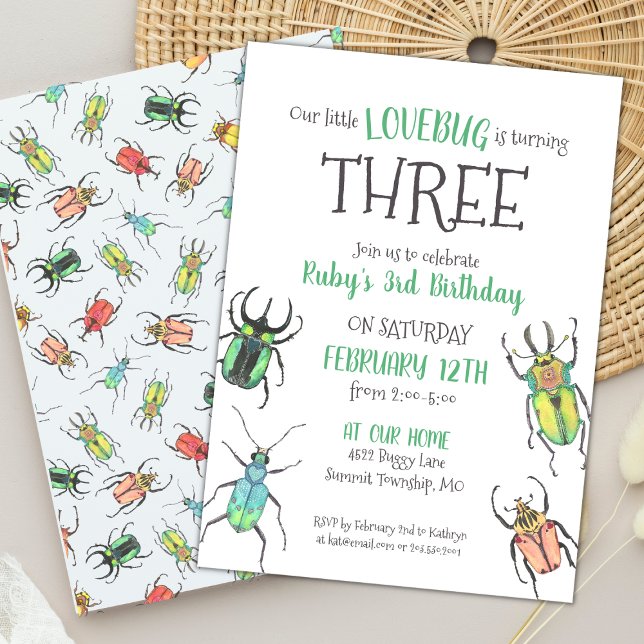 Convite para Crianças de Aniversário de Insetos (Criador carregado)