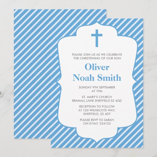 Convite Para Crianças De Bebês/Baptismo (Frente/Verso)