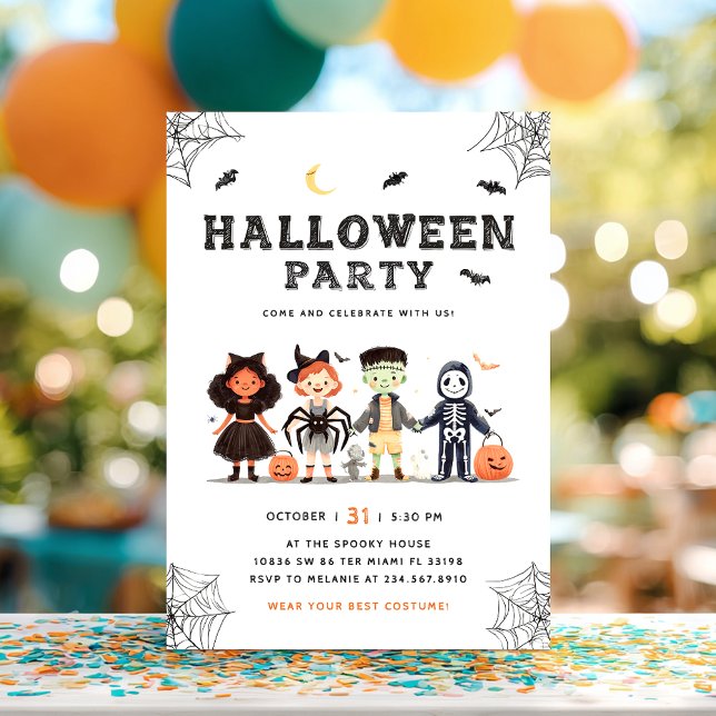 Convite para Crianças de Festa de Halloween Spooky (Criador carregado)