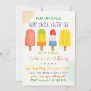 Convite para Crianças para o Aniversário de Psicle