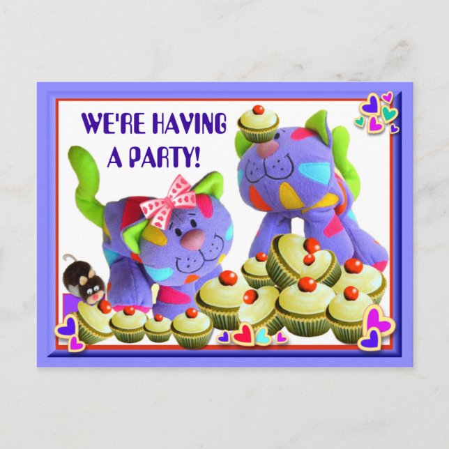 Convite para cupcakes ~ Cartão-postal (Frente)