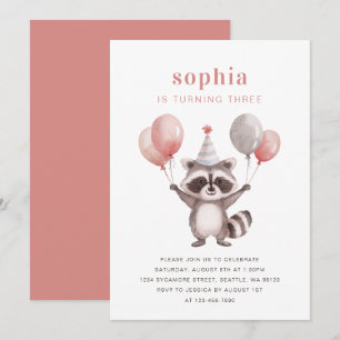 Convite para Cute Raccoon