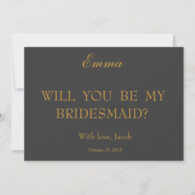 Convite para Dama de Honra (Frente)