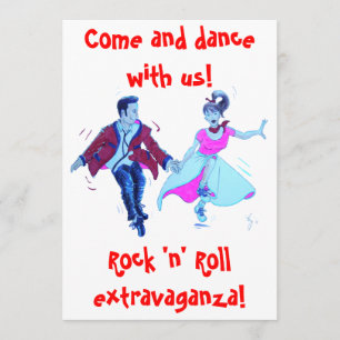 convite para dança de rock and roll