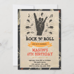 Convite para dança de rock and roll