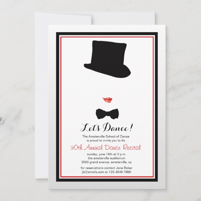 Convite para Dança enquadrado por Cabaret (Frente)