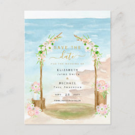 Convite para data de salvamento do destino costeir