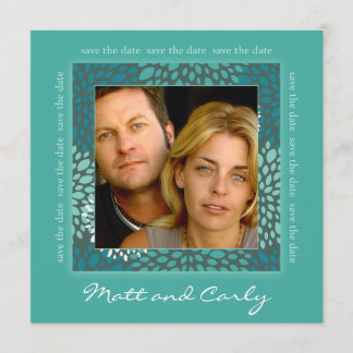 Convite para data de salvamento verde de Petals co