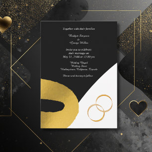 convite para decoração de casamento em ouro negro