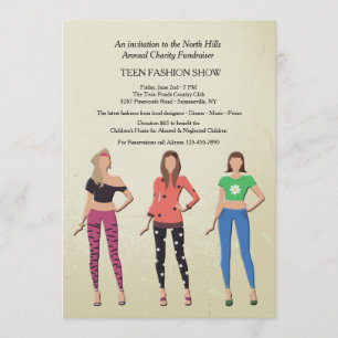 Convite para Desfile de Moda de Modelos Adolescent