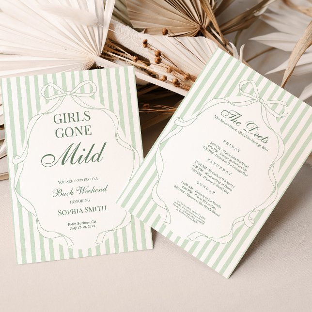 Convite para Despedida de Solteira Girls Gone Mild (girls gone mild, bachelorette invitation, bachelorette party invite, bridal party invite, modern bac)
