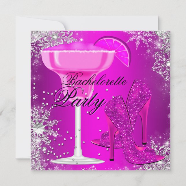Convite para despedida de solteira Sparkle Cocktai (Frente)