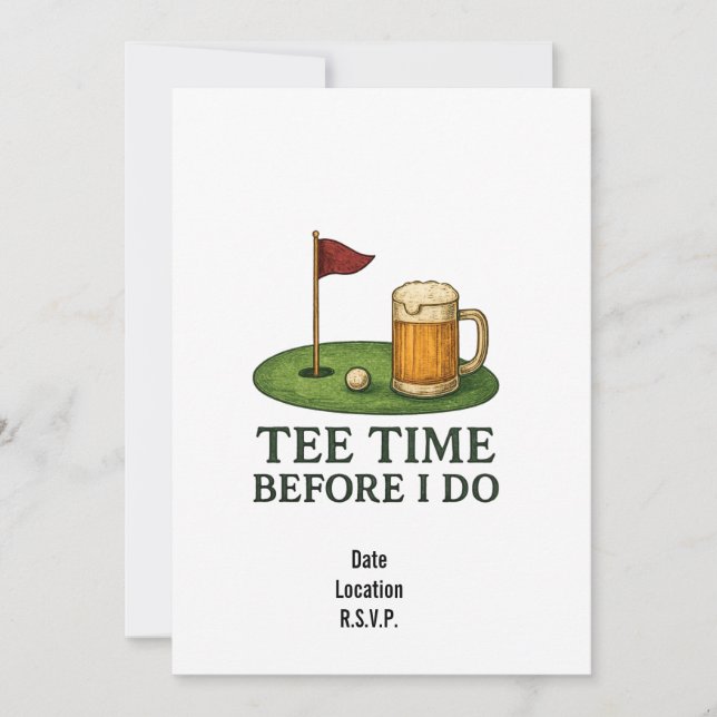 Convite para despedida de solteiro de golfe salvar (Frente)