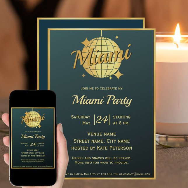 Convite para despedida de solteiro na praia de Mia (Criador carregado)