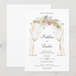 Convite para Destino de Casamento Tropical Boho