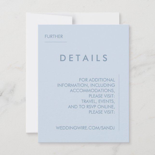 Convite para Detalhes de Casamento Mínimo (Frente)