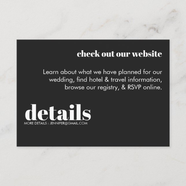 Convite para Detalhes de Casamento Mínimo (Frente)