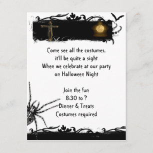 Convite para Dia das Bruxas em Lua Cheia, de Preto