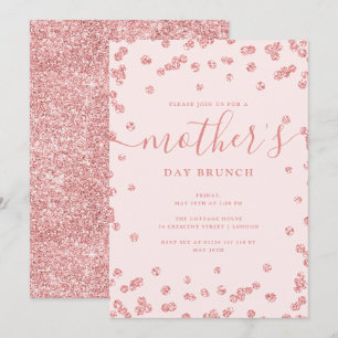 Convite para Dia de as mães Blush  rosa Dourado B