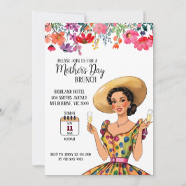 Convite para dia de as mães Brunch - Senhora vesti