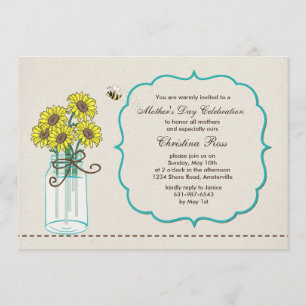 Convite para Dia de as mães de Esquema de Jar Maso