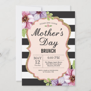 Convite para Dia de as mães Floral de Watercolor B