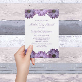 Convite para Dia de as mães Floral Roxo Brunch