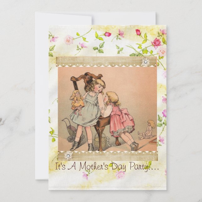 Convite para Dia de as mães Mys Rosebud (Frente)
