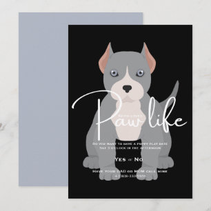 Convite para dia de brincadeira do pit bull