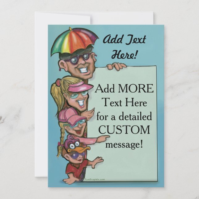 Convite para Dia de Diversão da Família de Piqueni (Frente)