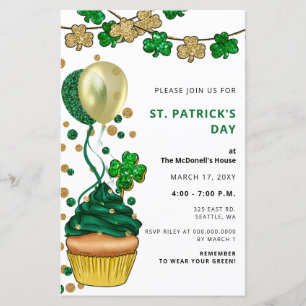 Convite para Dia de São Patrício de Shamrock Verde