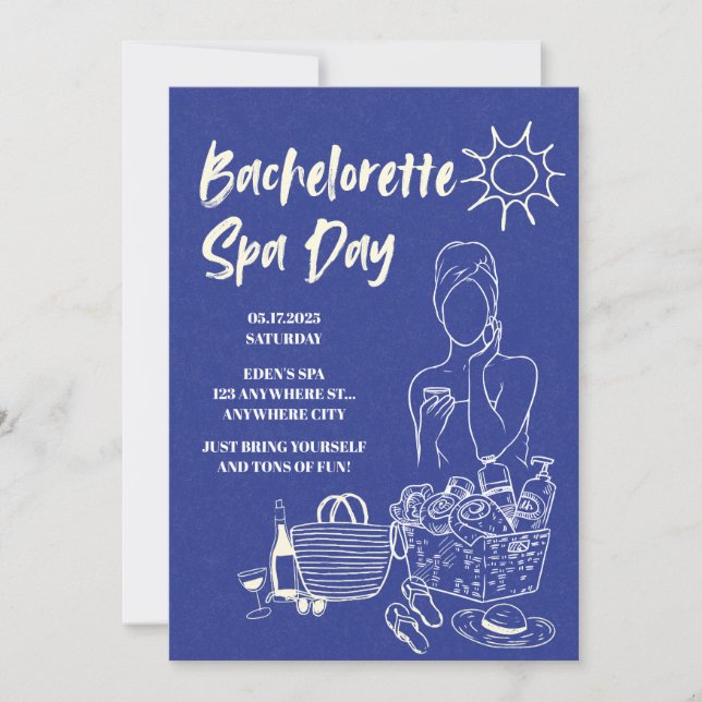 Convite para Dia de Spa de Bachelorette (Frente)