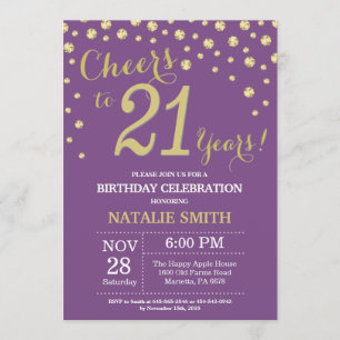 Convite para Diamantes de aniversário de 21 anos R
