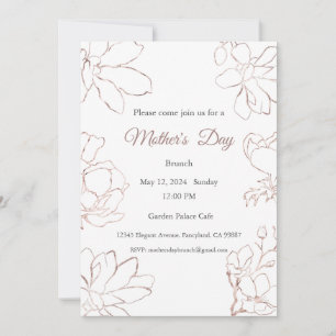 Convite para dias de as mães, Almoço de Brunch de 